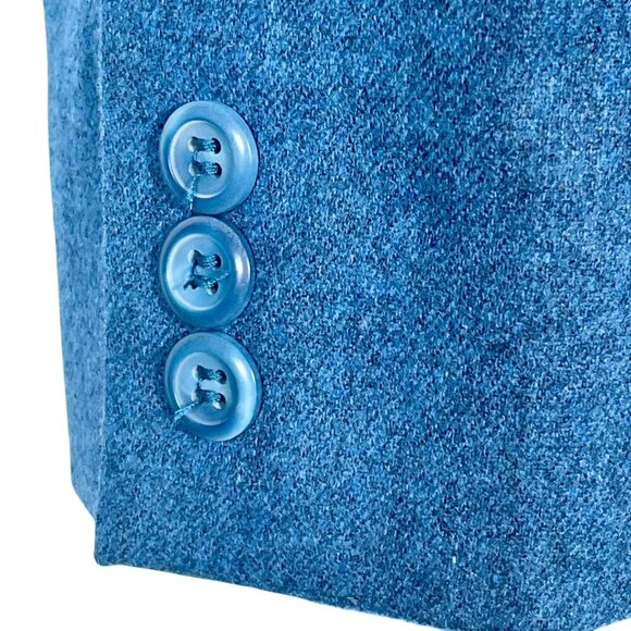 Vintage Pendleton 100% Virgin Wool 2-Piece Midi Skirt Suit Set Blue Blazer 8/12 - Picture 14 of 16